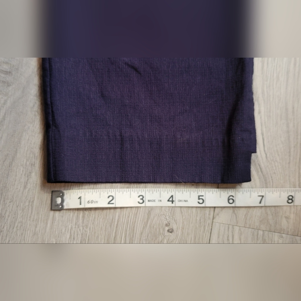Hilary Radley Dark Navy Textured Cropped Pull-up Pants, Women's Small - Picture 8 of 14